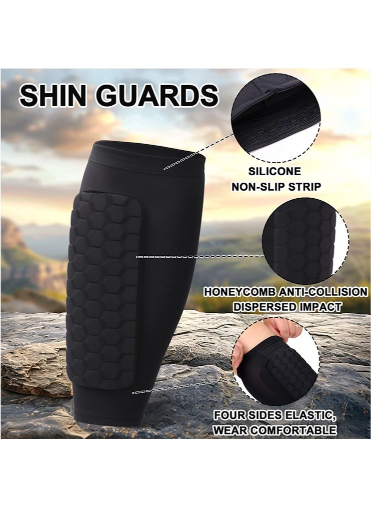 الوجبة زوجان من واقيات الساق للأطفال، واقيات ساق للأطفال، واقيات ساق لكرة القدم، كم ضاغط على شكل خلية نحل لحماية ساق كرة القدم للأولاد والمراهقين - Image 3